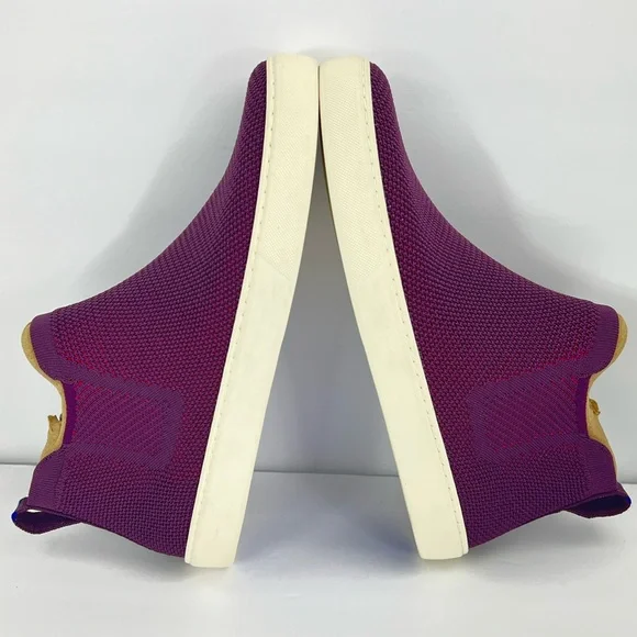 ROTHY’S THE CHELSEA BERRY LATTICE KNIT HIGH TOP SNEAKERS ANKLE BOOTS/SHOES, 12.5 - Picture 8 of 16